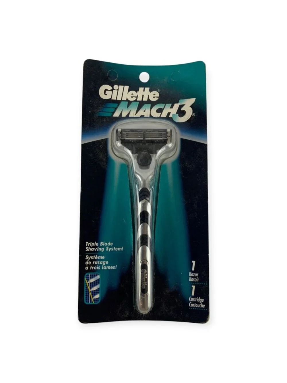 Gillette Mach3 Mens Razor Triple Blade Shaving System With 1 Cartridge New 1998
